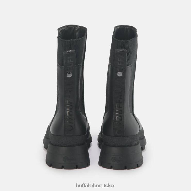 crno Buffalo shari bootie ravne veganske |čizme TDD6T639